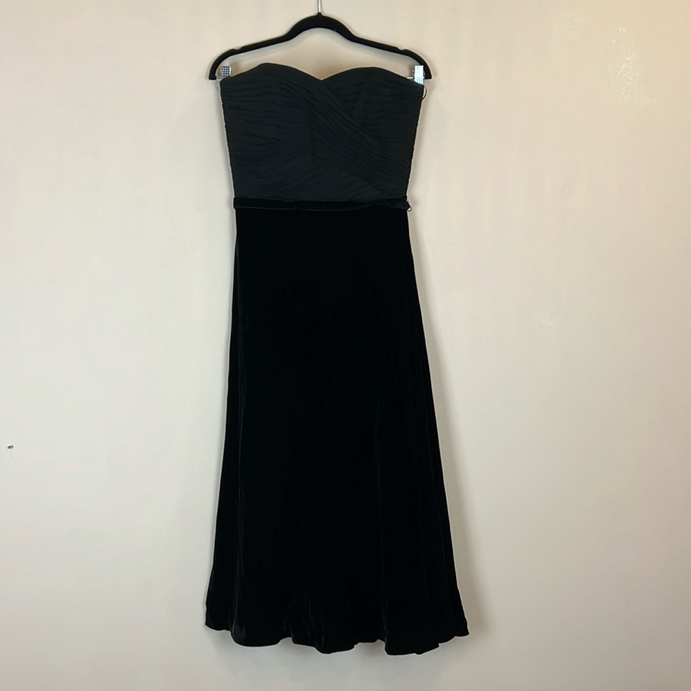 Lauren by Ralph Lauren strapless corset top, velvet skirt formal dress Size 4